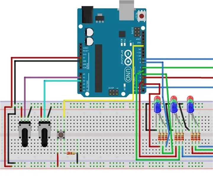 3x3 LED -svep: 9 steg