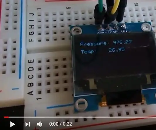 Visuino I2C BMP280 druk, temperatuur + OLED - Ajarnpa