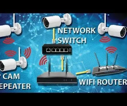 Jinsi ya Kupanua Ishara ya NVR (IP Cam Repeater, switch Network na WiFi Router / Repeater): Hatua 5