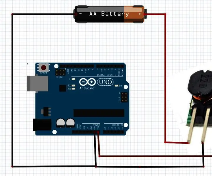 Fuqia Arduino me një bateri 1.5V: 4 hapa