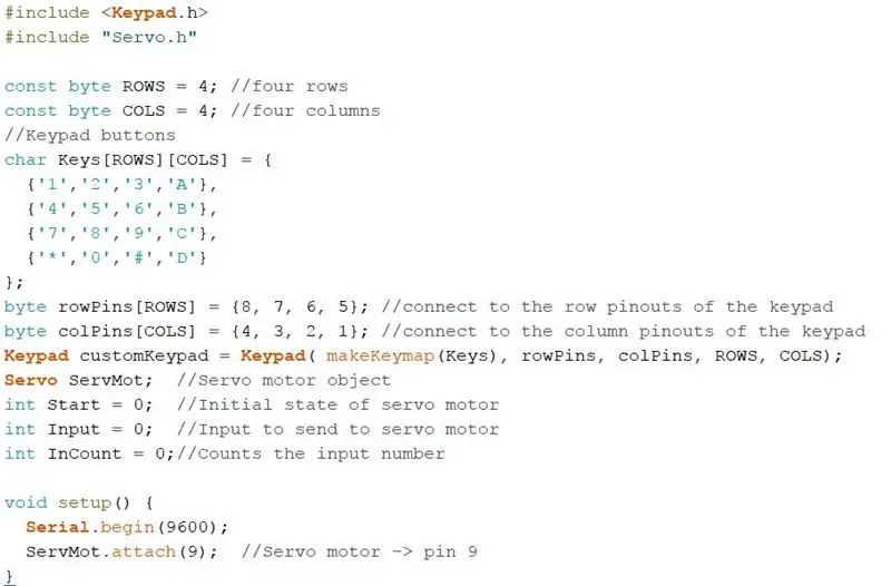 Configuration du code