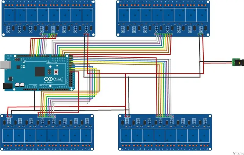 Mchoro De Conexión De Arduino MEGA