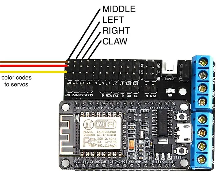 Robotarm Wi -Fi -kontroller - Kalibrering av servomotorer