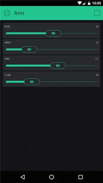 Пользовательский интерфейс роботизированной руки - интеграция с Blynk