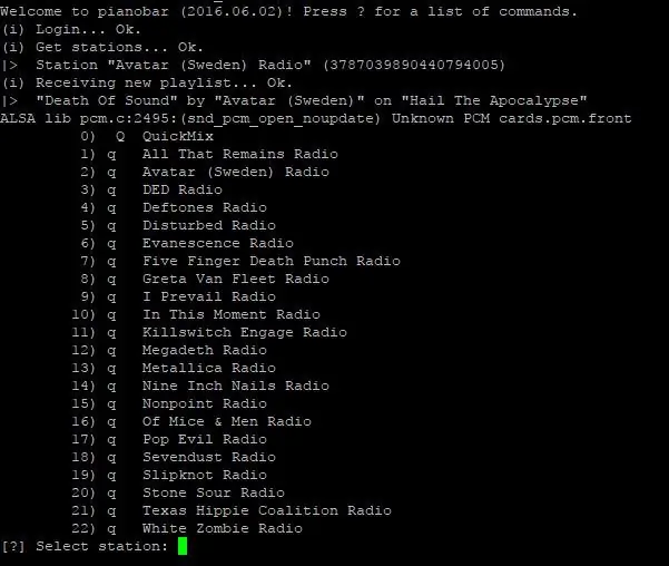 الخطوة 4: إعداد Pianobar واختباره باستخدام Pandora