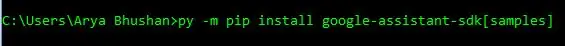 Asenna Google Assistant -esimerkki Python -projekti