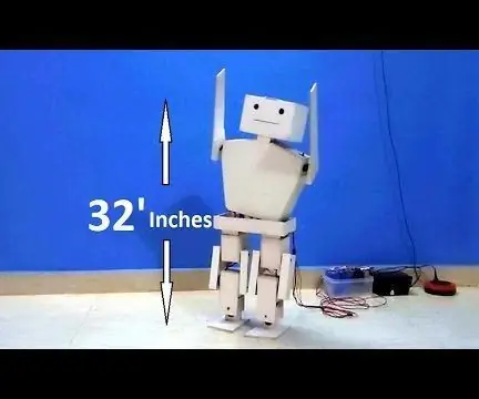 Humanoidní robot na bázi Arduina využívající servomotory: 7 kroků (s obrázky)