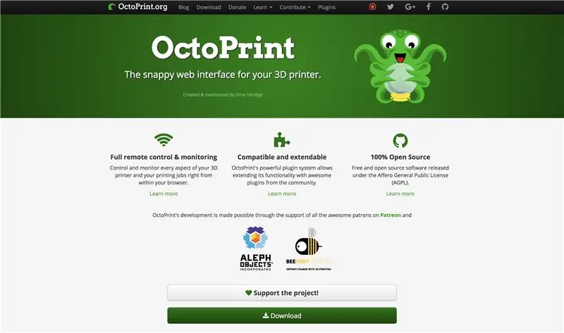 Lejupielādējiet OctoPrint