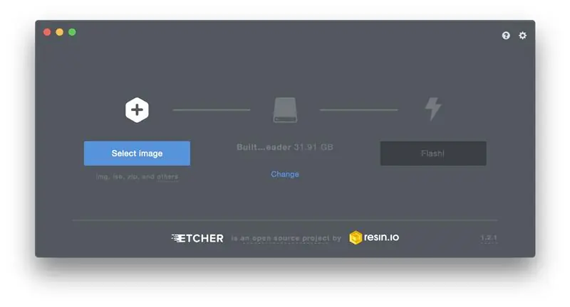 Amb Etcher, poseu la imatge del disc OctoPrint a la targeta Micro SD