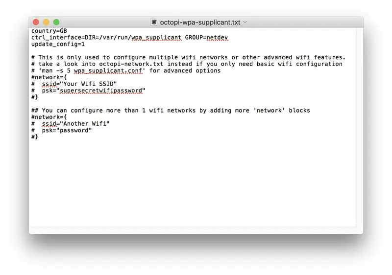Rediger filen for at tilføje dit WiFi -netværk