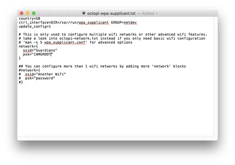 Muokkaa tiedostoa lisätäksesi WiFi -verkon
