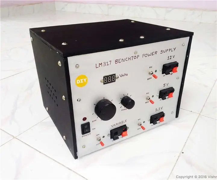 LM317 القائم على DIY متغير امدادات الطاقة Benchtop: 13 خطوة (مع الصور)