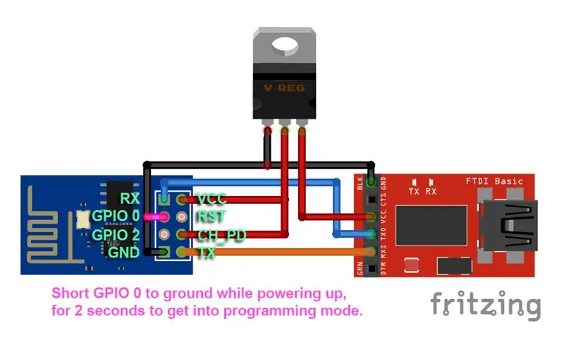 Txuas ESP8266 rau Flashing