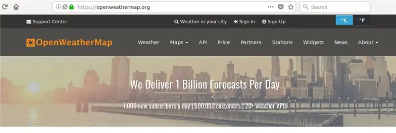 Lumikha ng isang Account sa Openweathermap.org