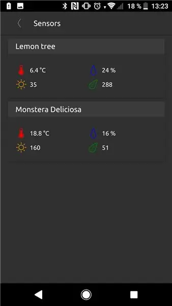 Cerca de dades al sensor