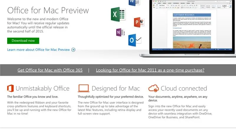 Mac uchun Microsoft Office 2016 -ni qanday bepul o'rnatish kerak