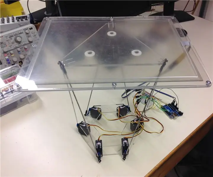 Piattaforma Stewart di bilanciamento della sfera controllata da PID: 6 passaggi