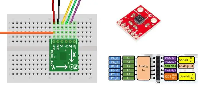 Programarea accelerometrului ADXL335