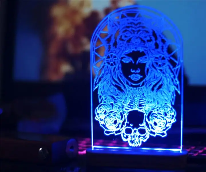 Lâmpada LED RGB acrílica decorativa DIY: 5 etapas