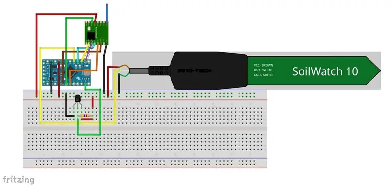 LORA temperatuur- en bodemvochtsensor