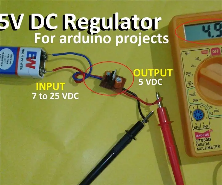 7805 Regulator (5V) Modul: Jednostavno uputstvo: 5 koraka (sa slikama)