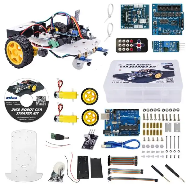 OSOYOO 2WD robotu automašīnas sākuma komplekts