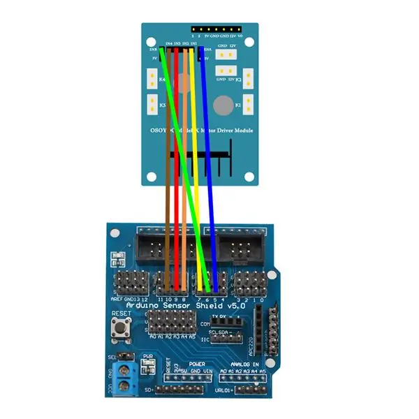 Arduino UNO uchun OSOYOO Model-X moduli va Sensor Shield V5.0-ni ulang