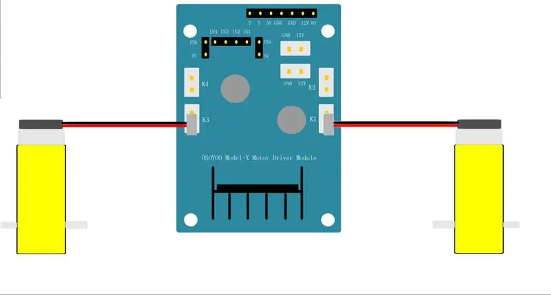 Verbinden Sie das OSOYOO Model-X-Motortreibermodul mit 2 Motoren