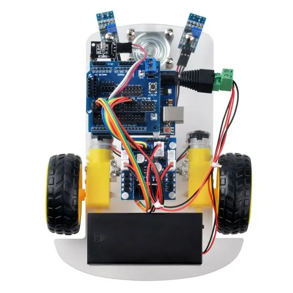 Unganisha Moduli ya Sensor ya Kufuatilia 2 na Shield Shield V5.0 ya Arduino UNO