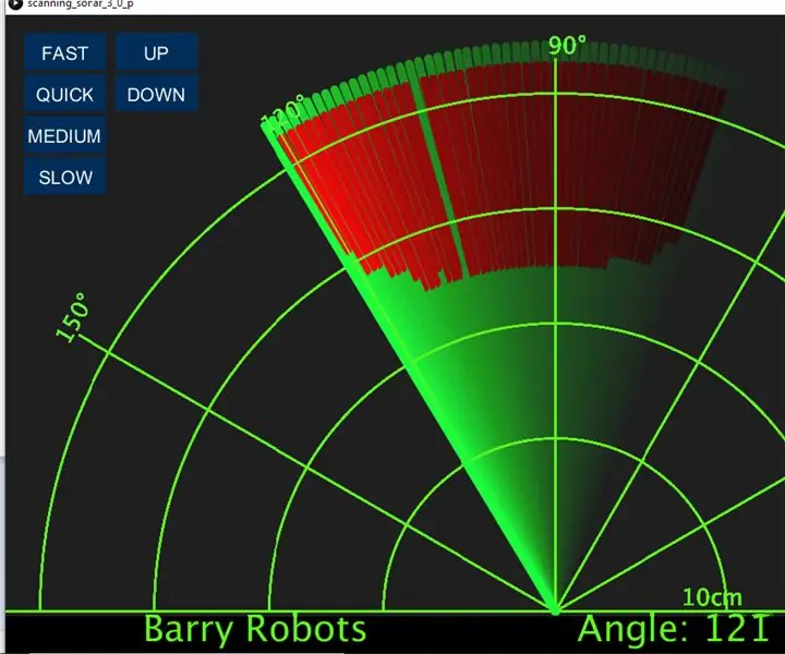 Frissített Arduino ultrahangos szkennelési SoNAR: 5 lépés