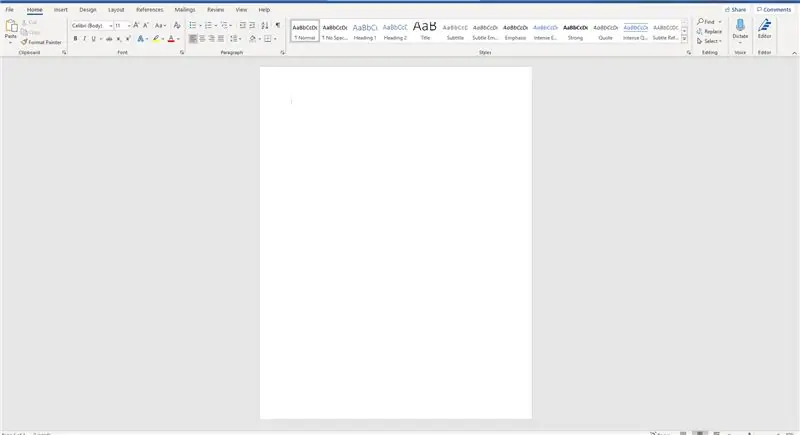 Pritisnite BLANK DOCUMENT