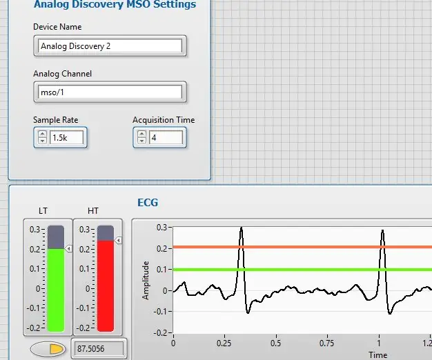 DIY ECG met behulp van een Analog Discovery 2 en LabVIEW: 8 stappen