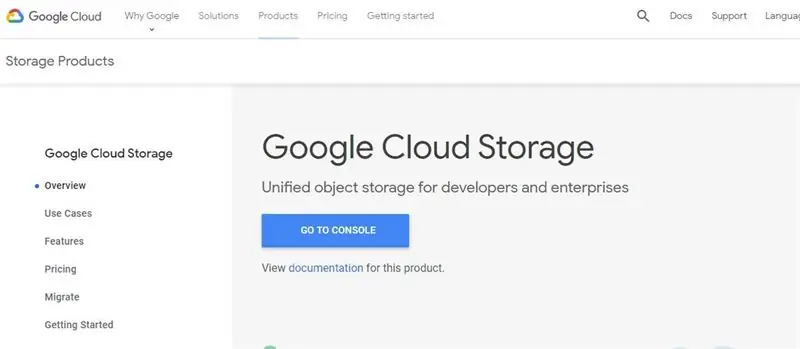 Google Cloud Storage чакасын орнотуңуз