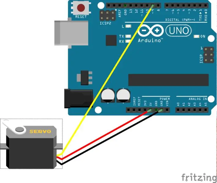 Pas 2: connecteu el servomotor