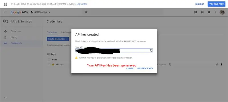 מצא את Google API