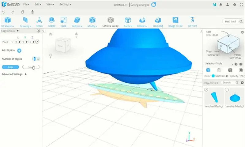 Lëvizni objektin e ngurtë 3d 2