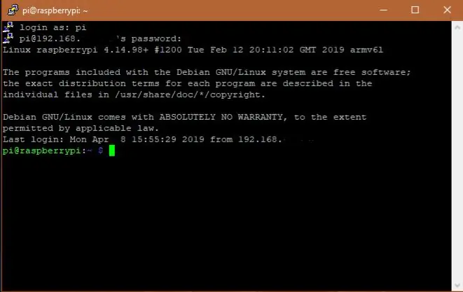 Pi руу орох SSH