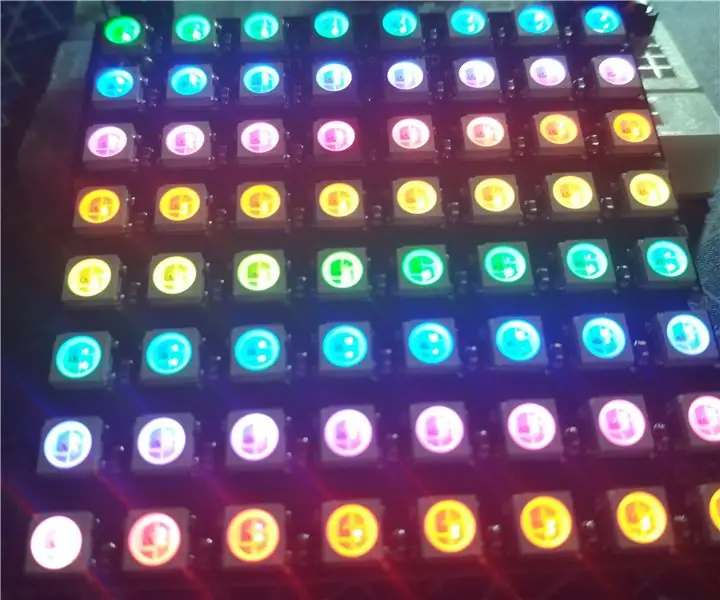 Stolný prístroj s maticou 8x8 LED RGB a Arduino Uno: 6 krokov