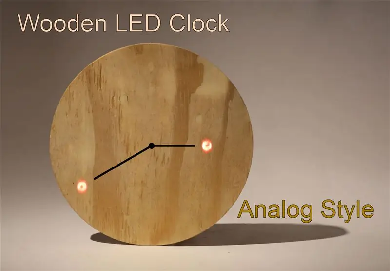 Reloj LED de madera - estilo analógico