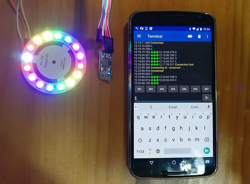 Koristite Bluetooth 4.0 HC -08 modul za kontrolu adresabilnih LED dioda - Arduino Uno vodič