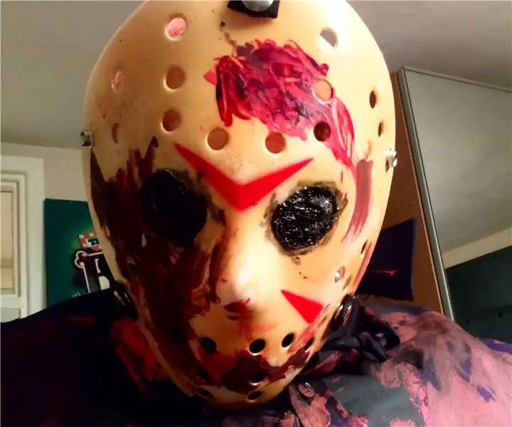 Tamanho real Jason Vorhees / modelo de sexta-feira 13 de Halloween com 15,4 polegadas de estomago para TV / dvd e servo / arduino cabeça móvel: 6 etapas