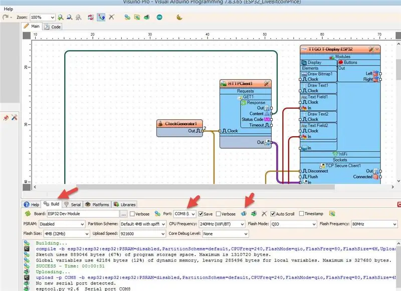 Genere, compile y cargue el código