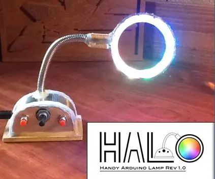 HALO: Praktická lampa Arduino Rev1.0 W/NeoPixels: 9 krokov (s obrázkami)