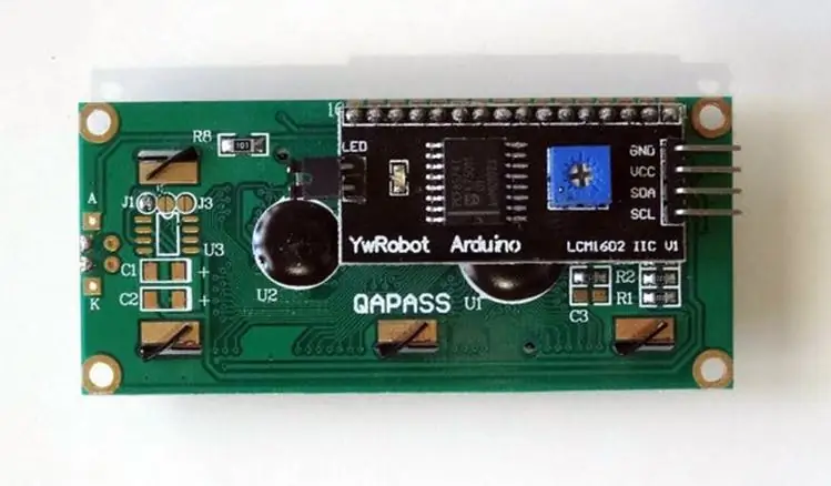 I2c seriālais modulis ir pievienots LCD displejam