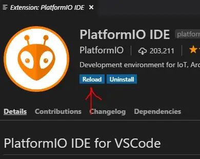 התקן את התוסף PlatformIO IDE