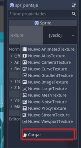 Uvoznik Los Sprites je Godot Engine za La Implementacion Del Vídeo Juego