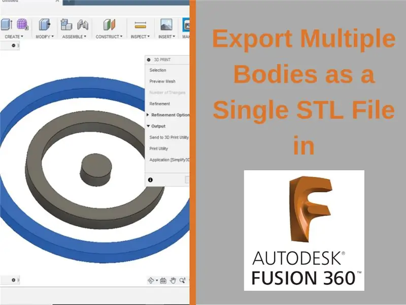 Izvoz več teles kot ene datoteke STL v Fusion 360