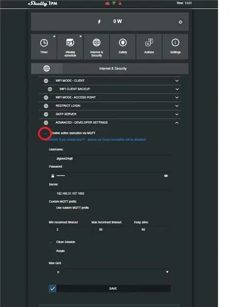 MQTT seadistus