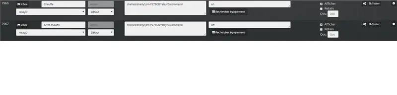 Création de commandes marche et arrêt