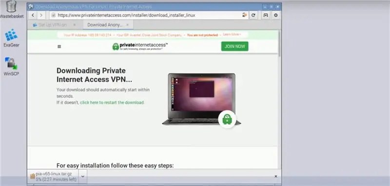 Pag-install ng Pribadong Internet Access (PIA). Bahagi 1